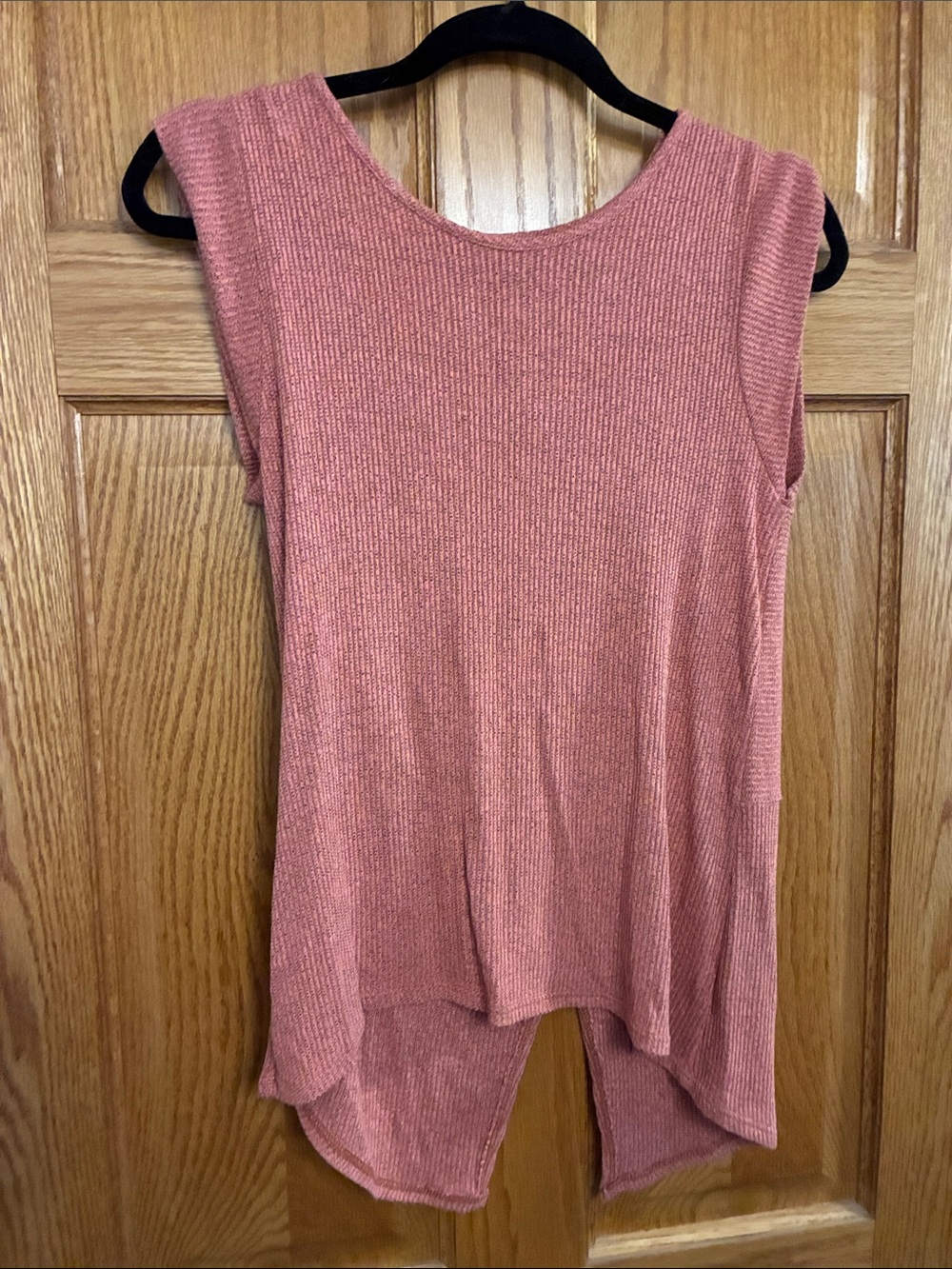Sleeveless Ribbed Pink Tank Top